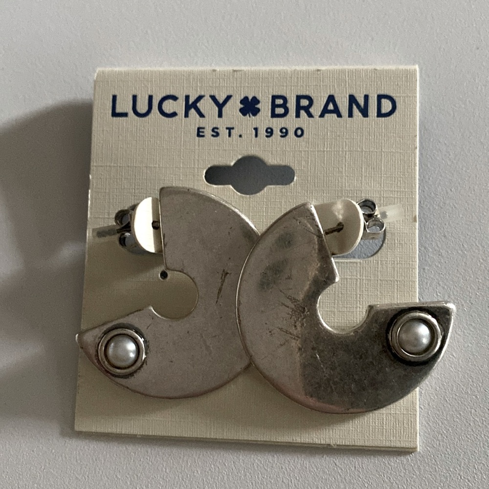 Lucky Brand hammered silver earrings